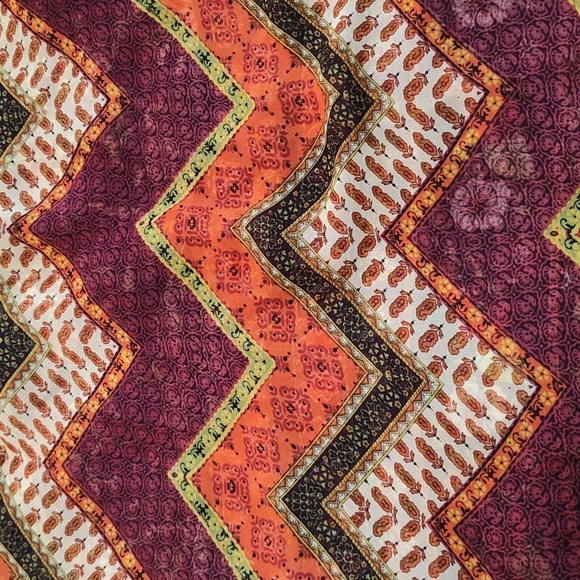 New Directions Peasant Blouse Size L Bohemian Mixed Print Fall Winter Casual - Picture 10 of 12